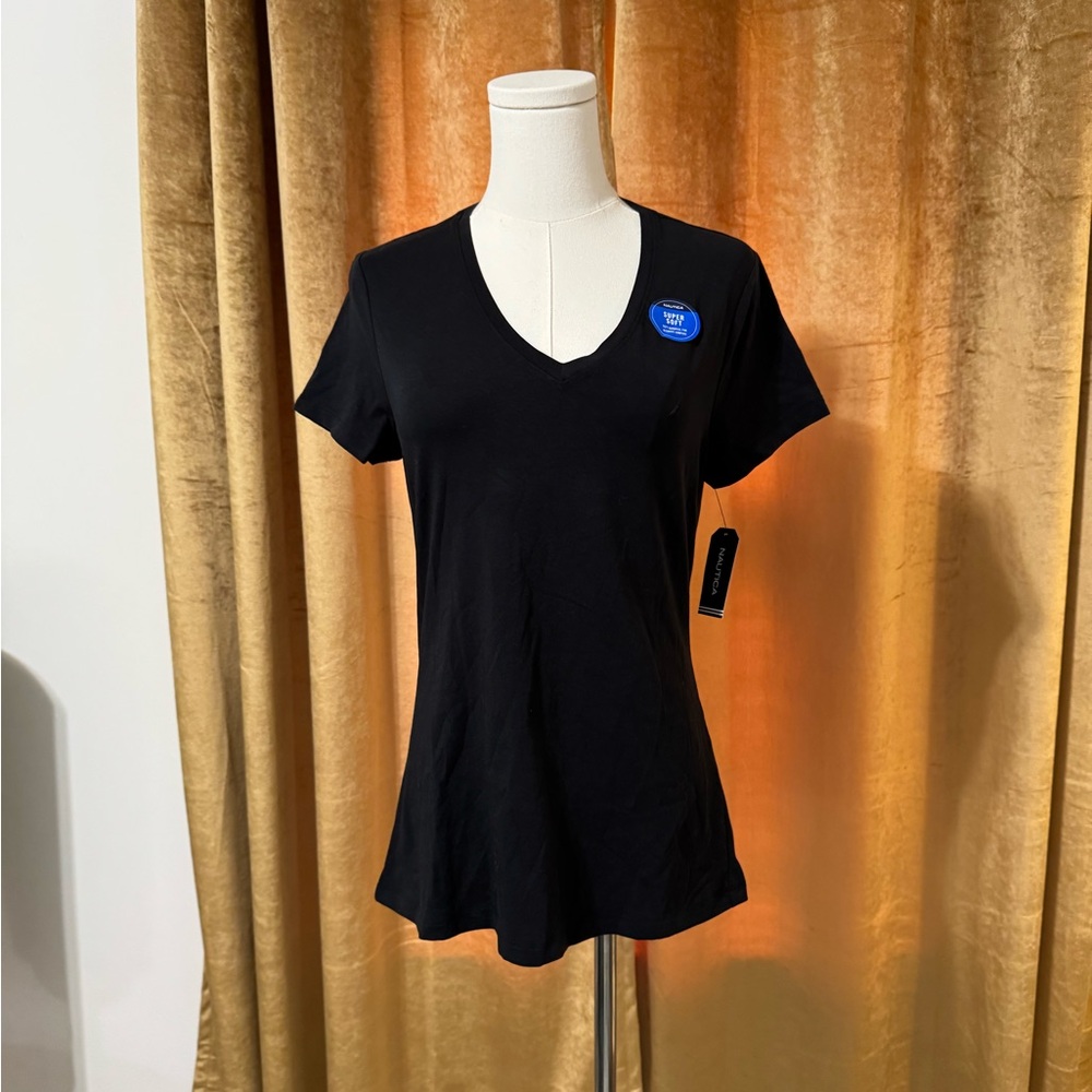 Nautica Super Soft V Neck T Shirt SZ‎ SM NWT
